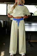 Yellow Stripe Colorblock - 2pcs Pant Set