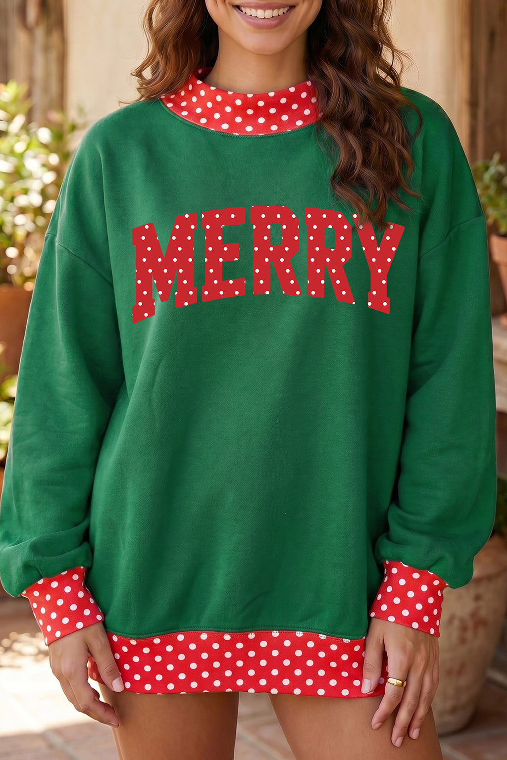 Green Merry Christmas Sweatshirt