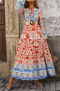 Orange Long Sleeve Maxi Dress