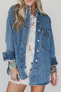 Sail Blue Long Sleeve Denim Jacket