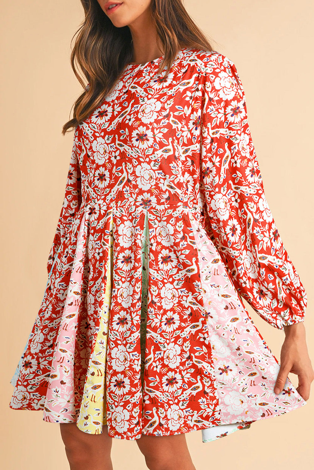 Pleated Mini Dress