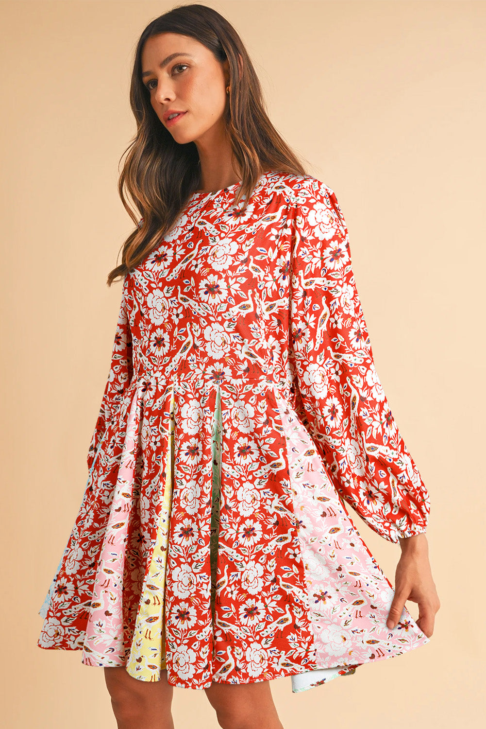 Pleated Mini Dress