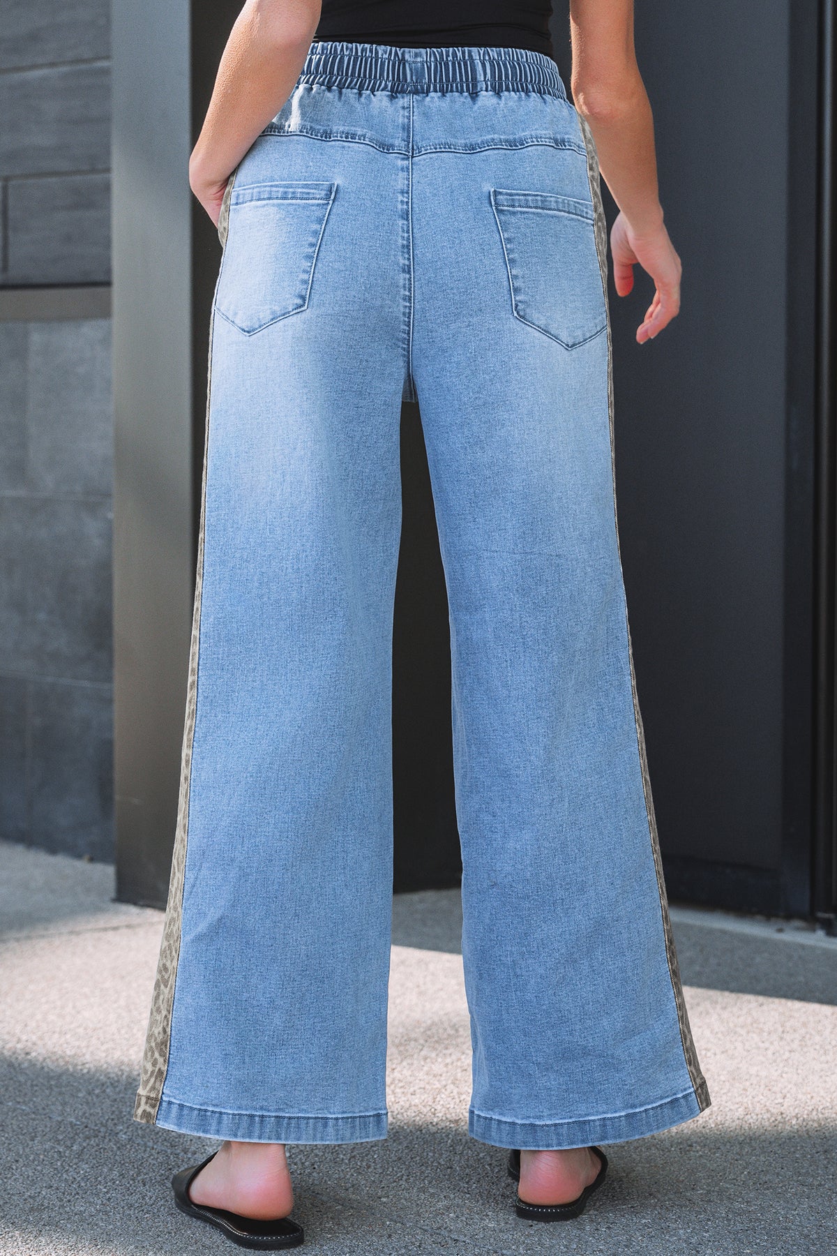 Beau Blue Drawstring Wide Leg Jeans