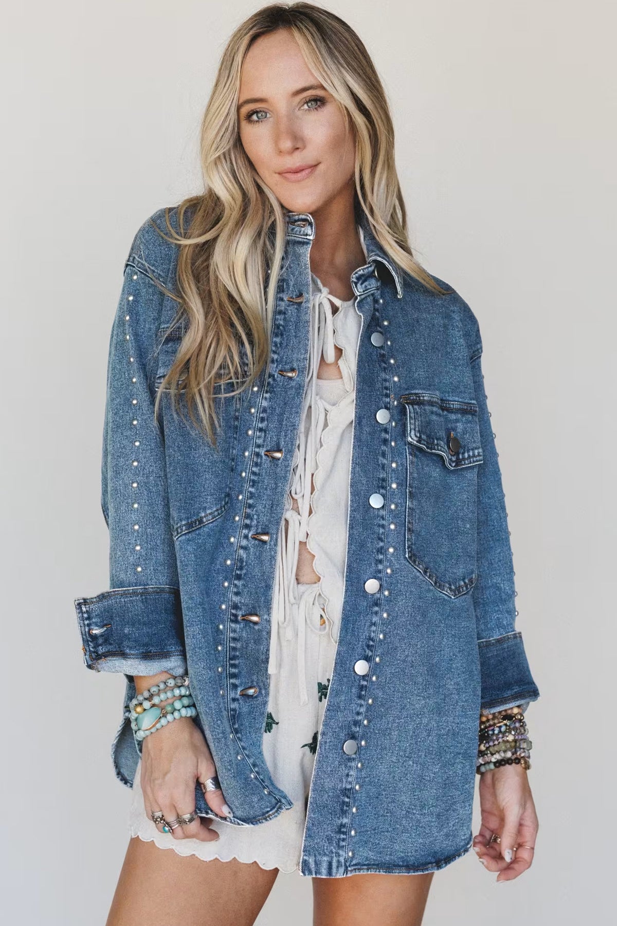 Sail Blue Long Sleeve Denim Jacket