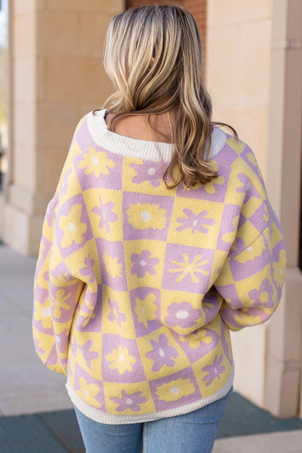 Multicolour Long Sleeve Plus Size Sweater