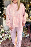 Pink Camouflage Plus Size Set