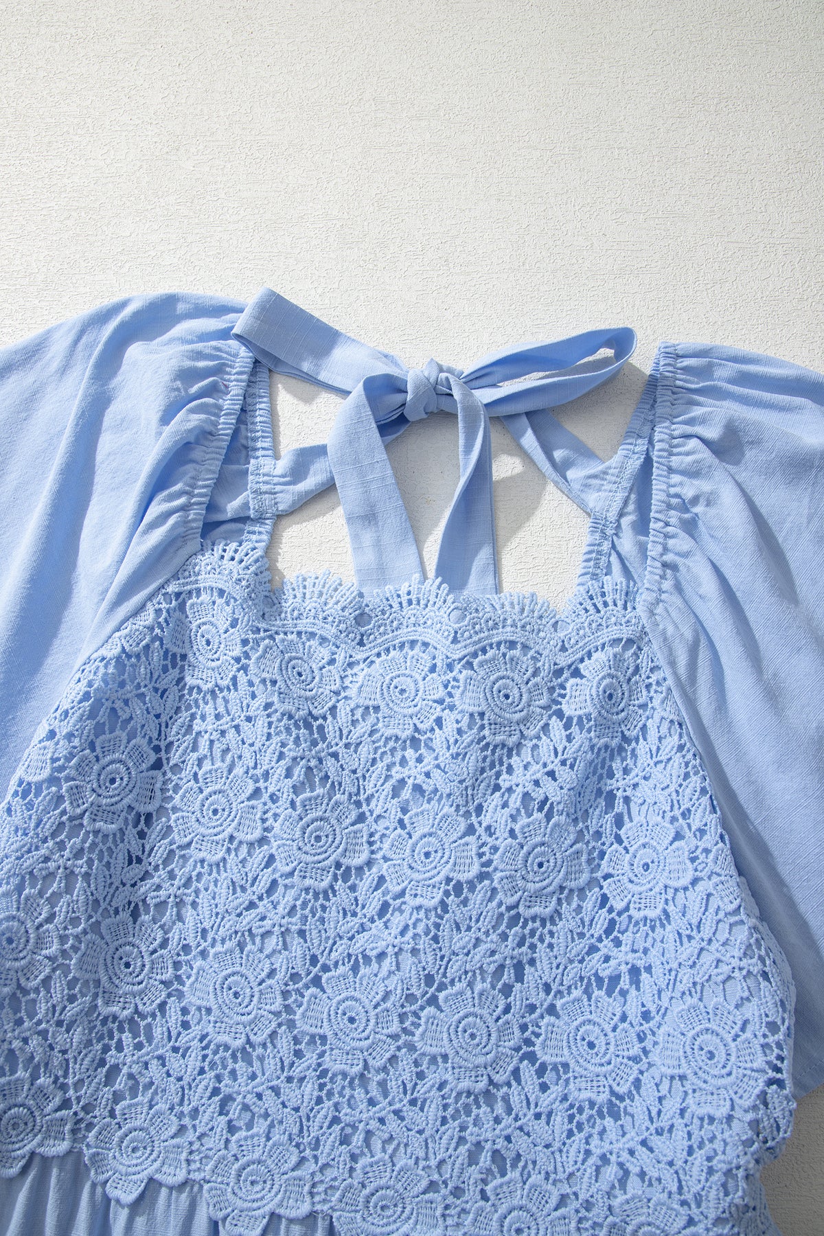 Beau Blue Flowy Short Sleeve Midi Dress