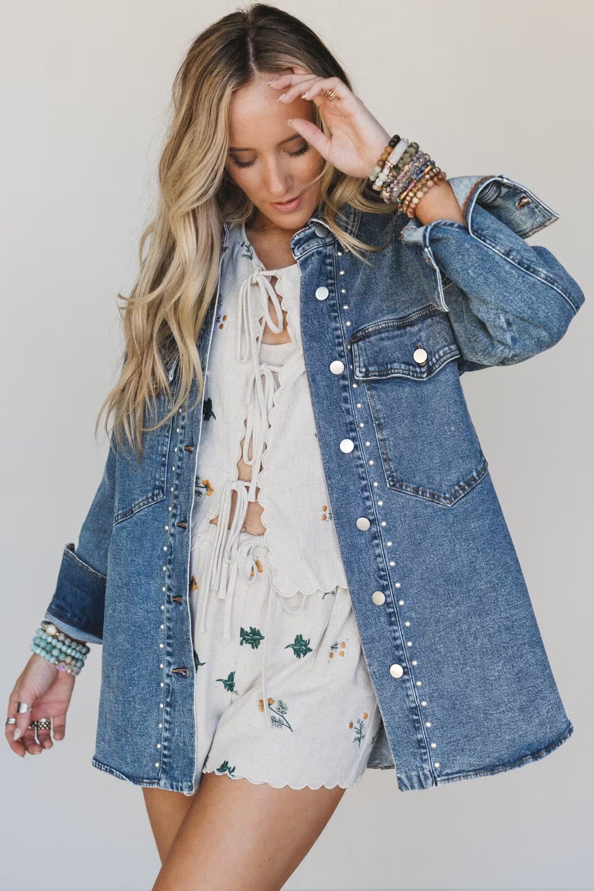 Sail Blue Long Sleeve Denim Jacket