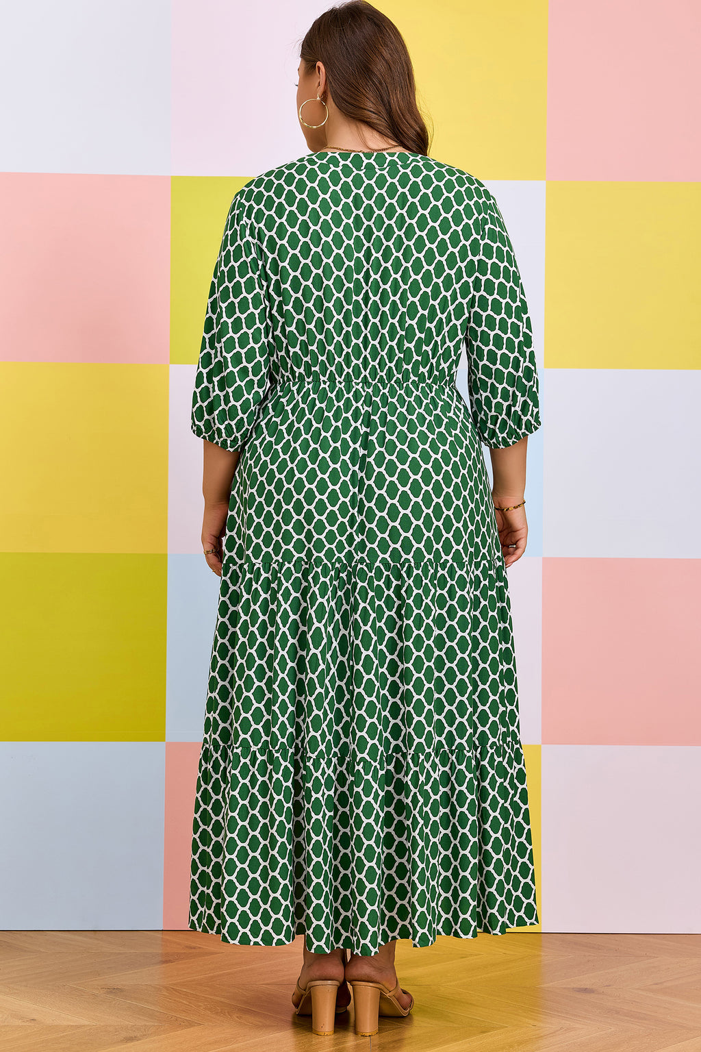 Green Plus Size Casual Dress