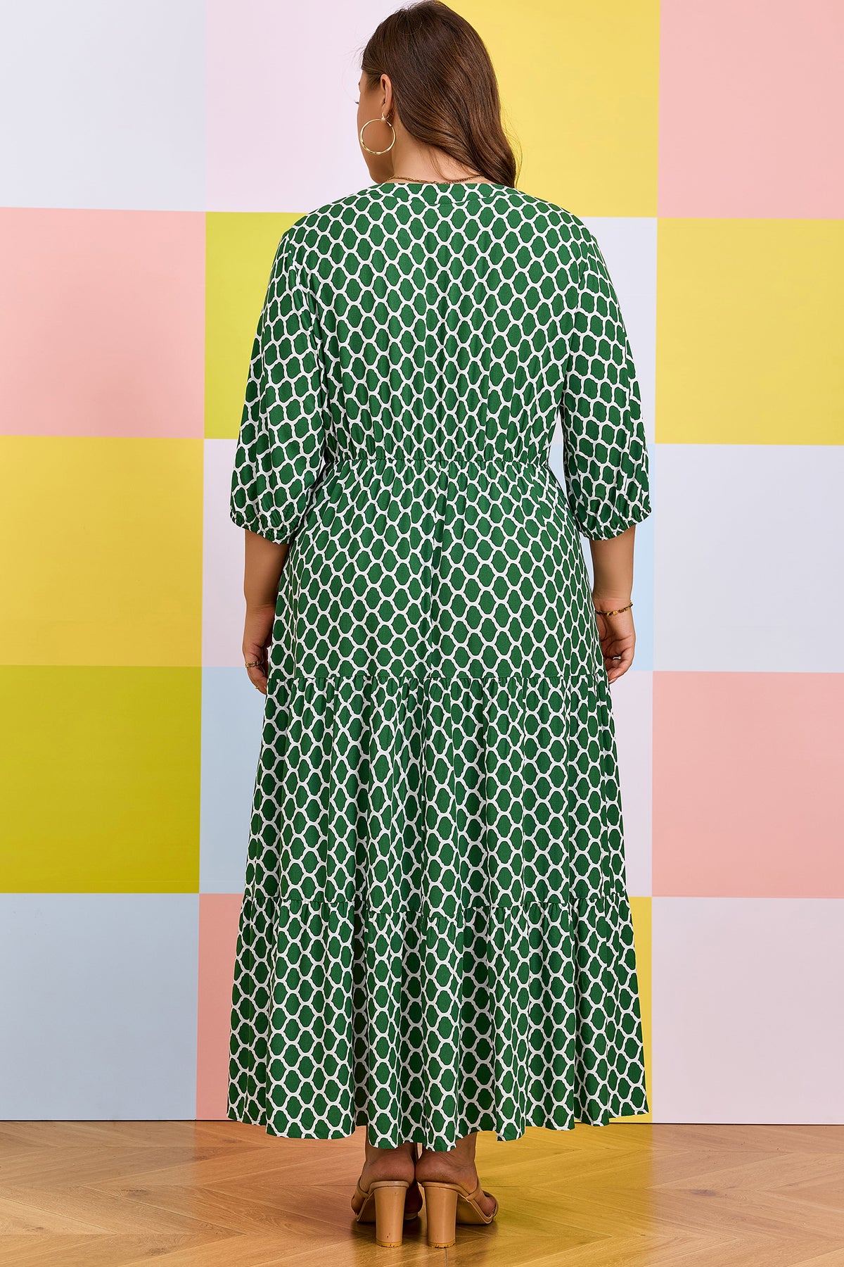 Green Plus Size Casual Dress