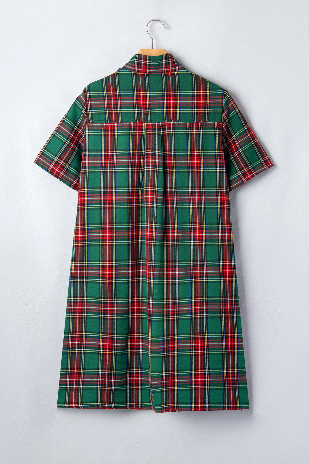 Green Plaid Shift Dress