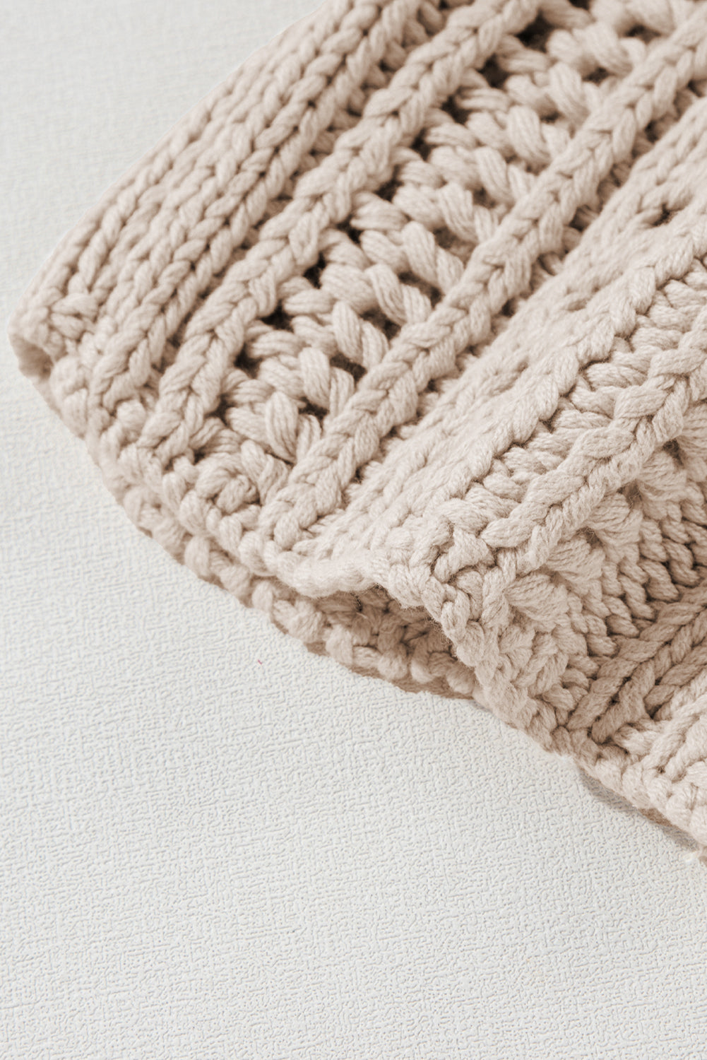 Smoke Gray Cable Knit Crop Sweater