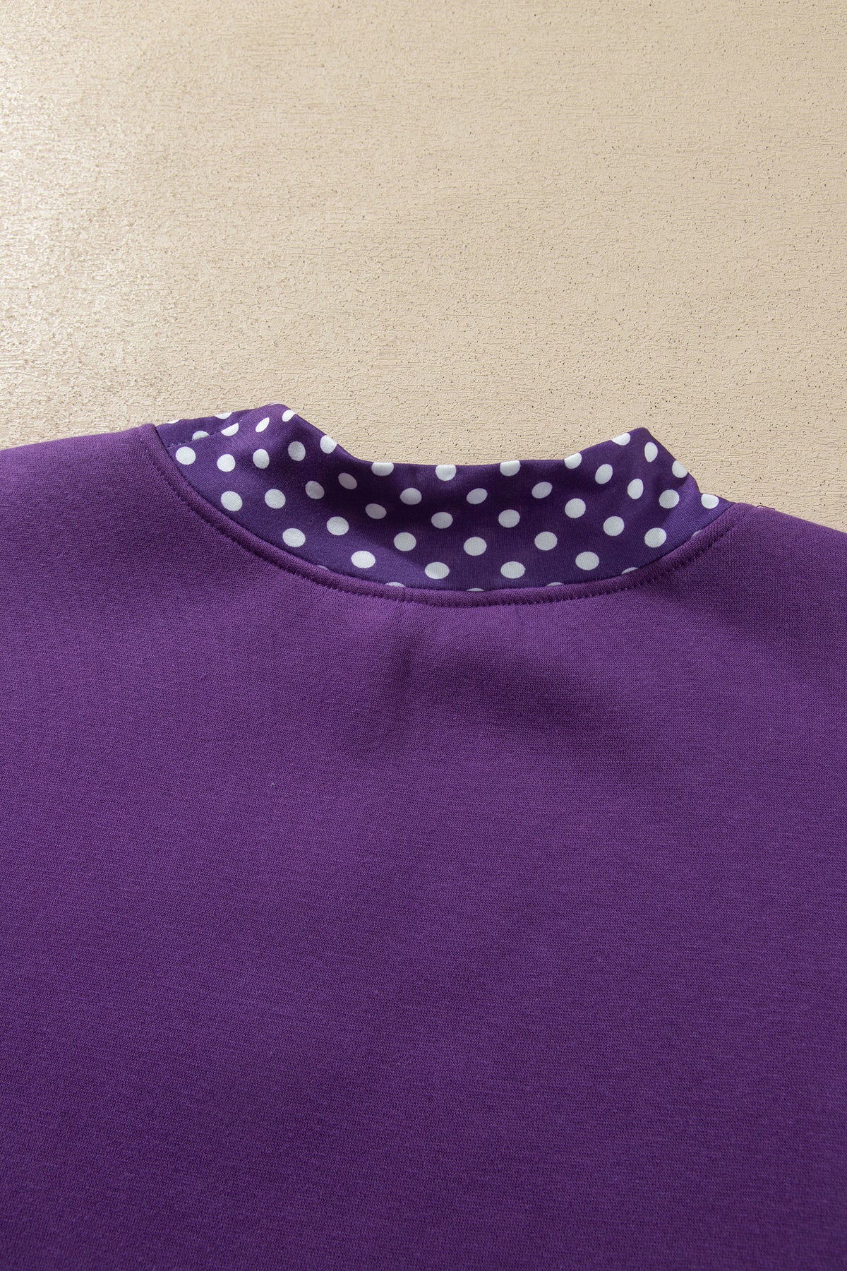 Purple Polka Dot Plus Size Sweatshirt