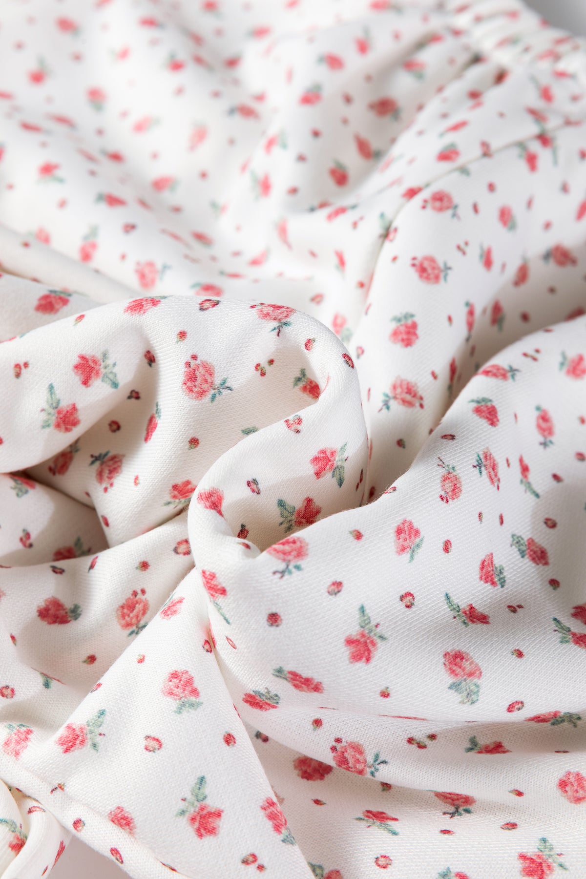 Pink Floral Print Kangaroo Pocket Hoodie Sheath Sweatpants Set