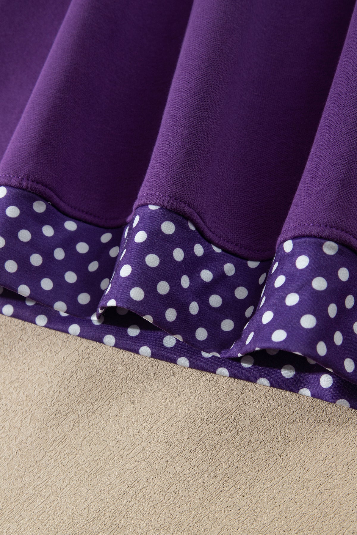 Purple Polka Dot Plus Size Sweatshirt