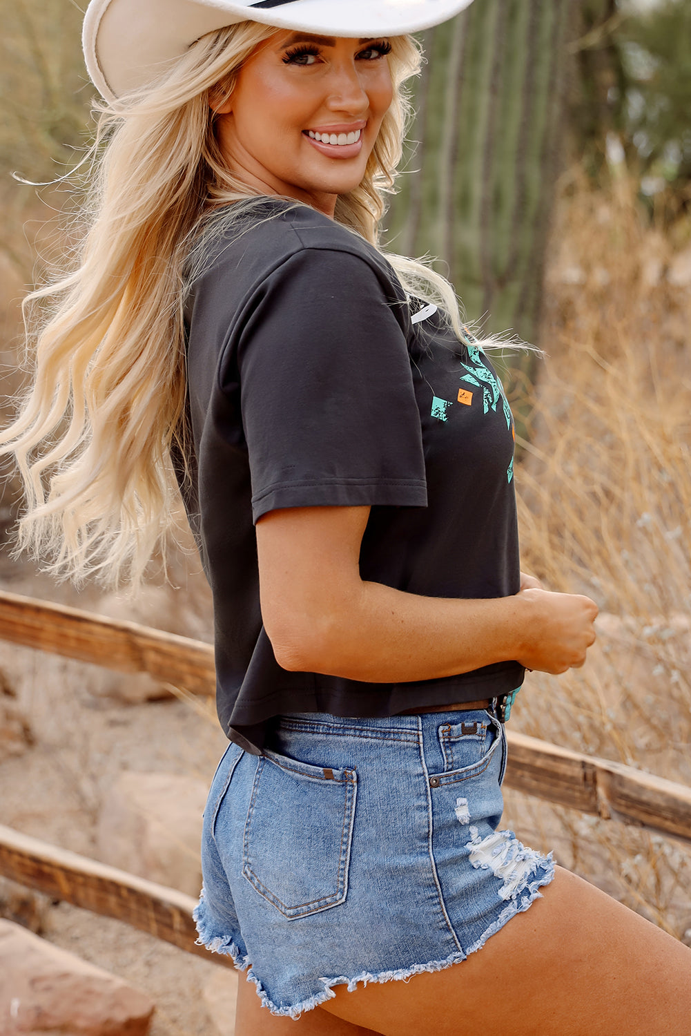 Carbon Grey Western Bull Skull Tee