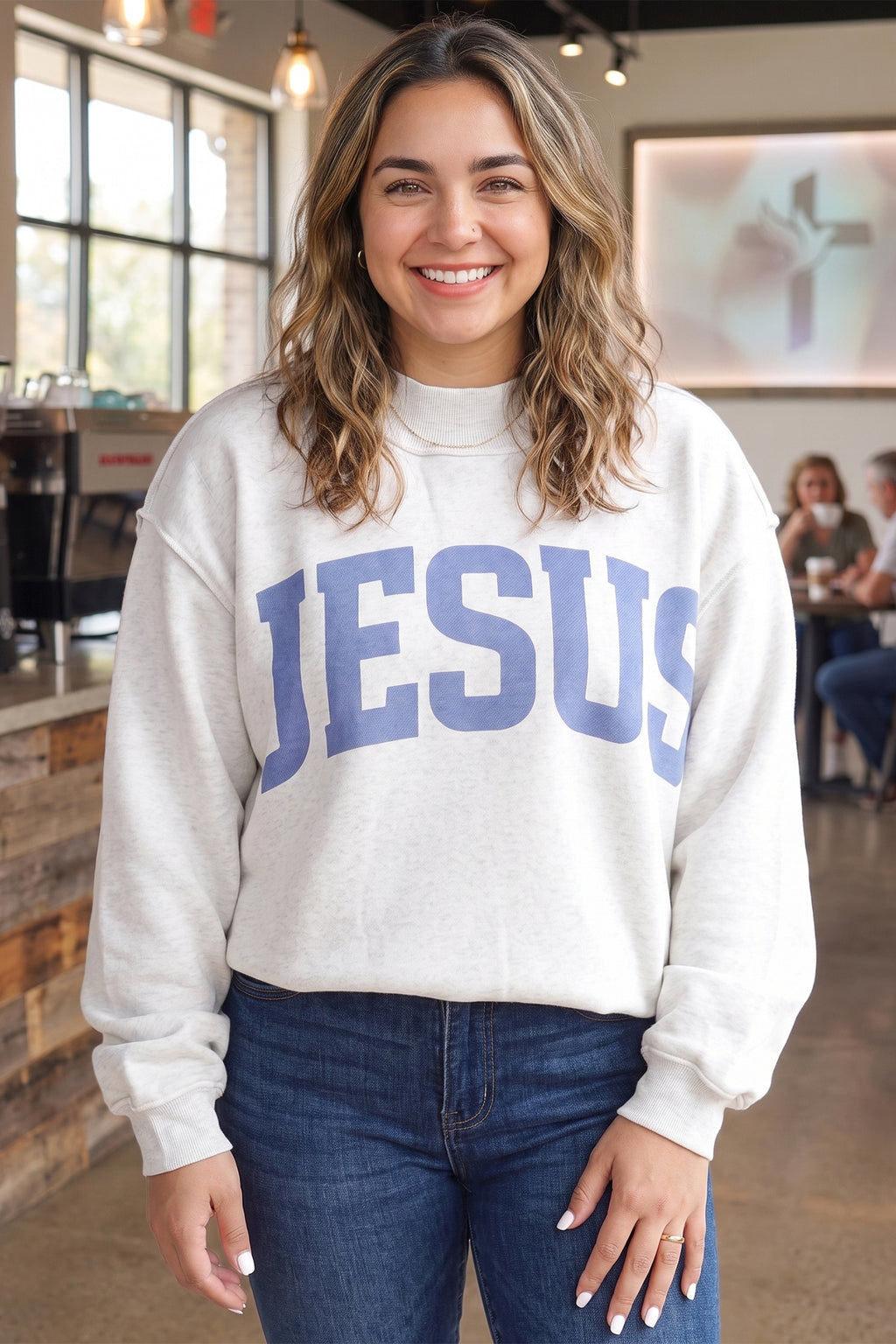 Light Grey Jesus Tunic Plus Size Sweatshirt