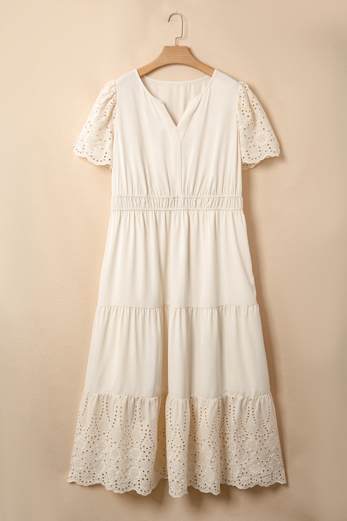 Apricot Plus Size Short Sleeve Maxi Dress