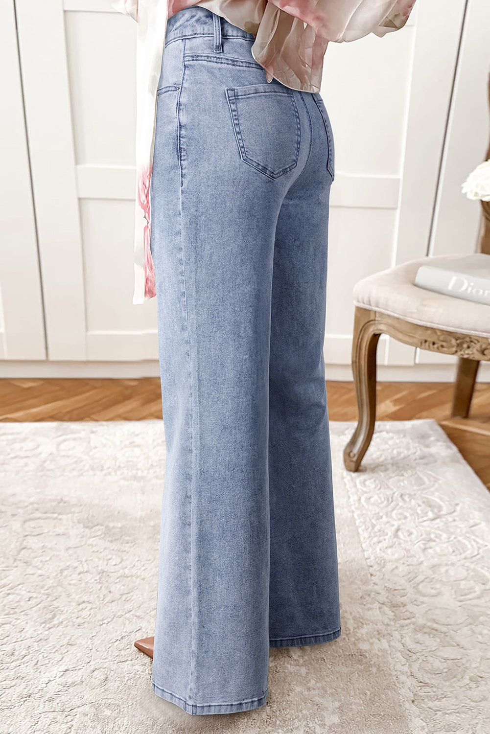 Beau Blue High Waist Bell Bottom Jeans