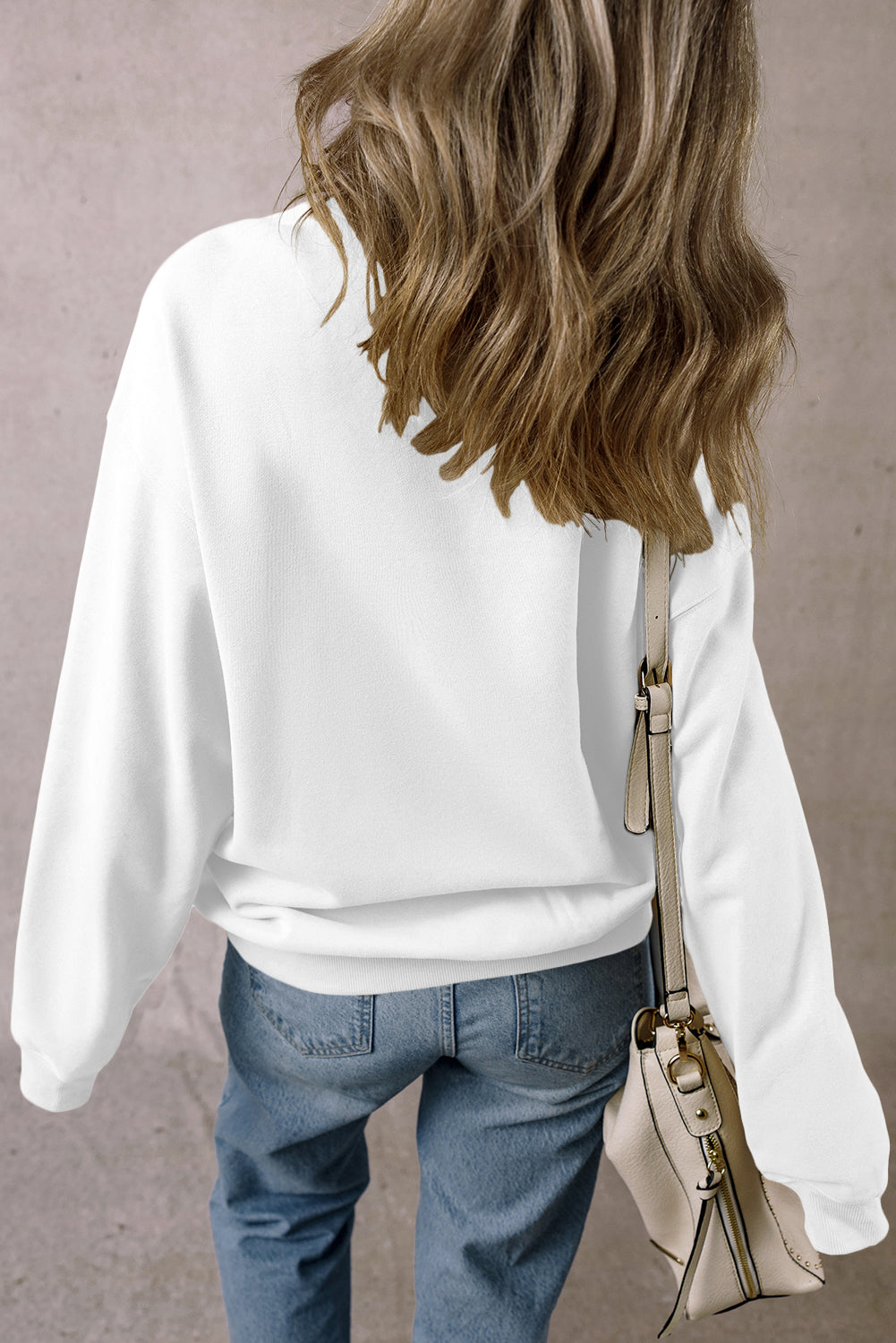 White Chenille Game Day Pullover Sweatshirt