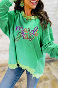 Bright Green Mardi Gras Sequin Graphic