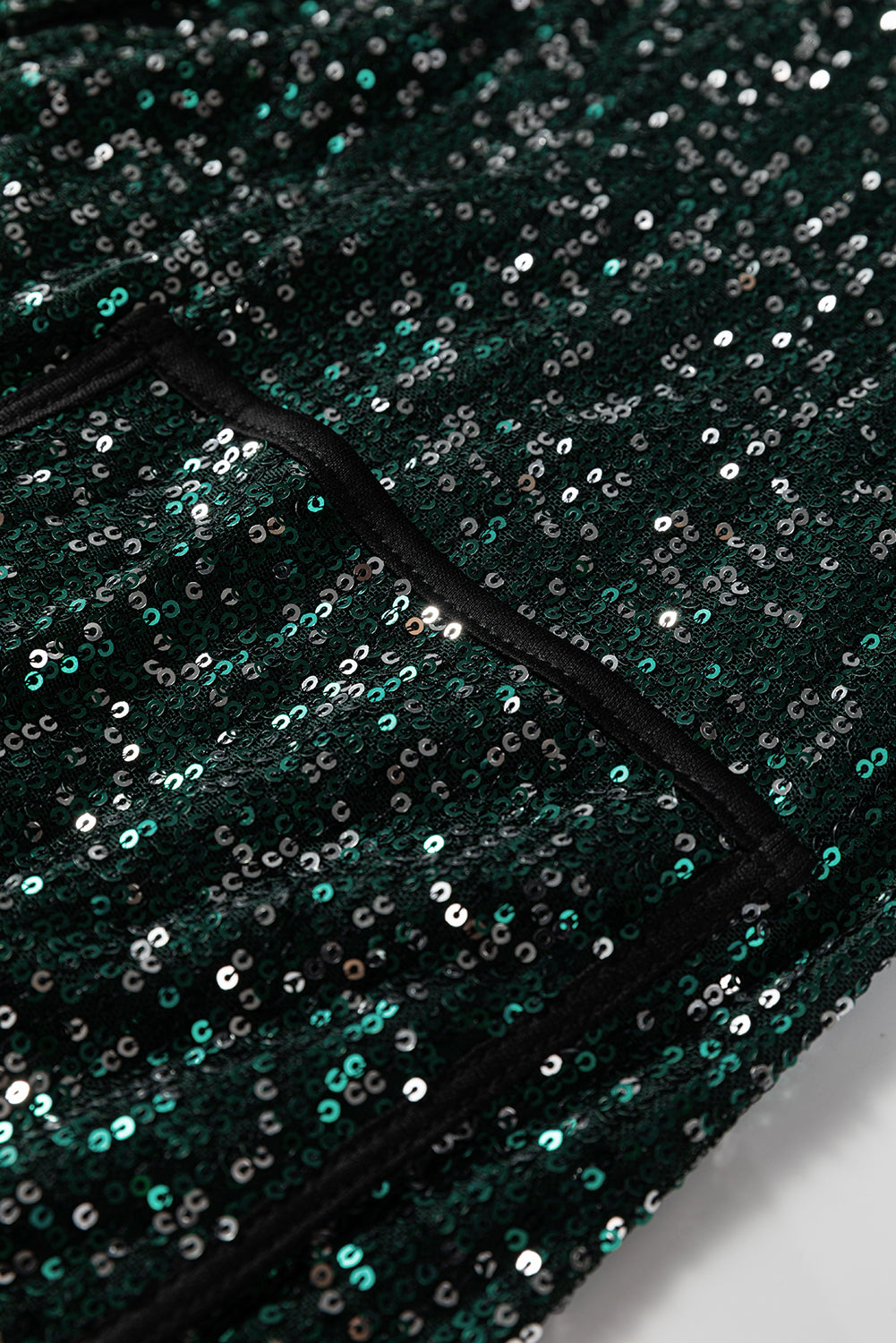 Evergreen Glitter Sequin Open Front Long Sleeve