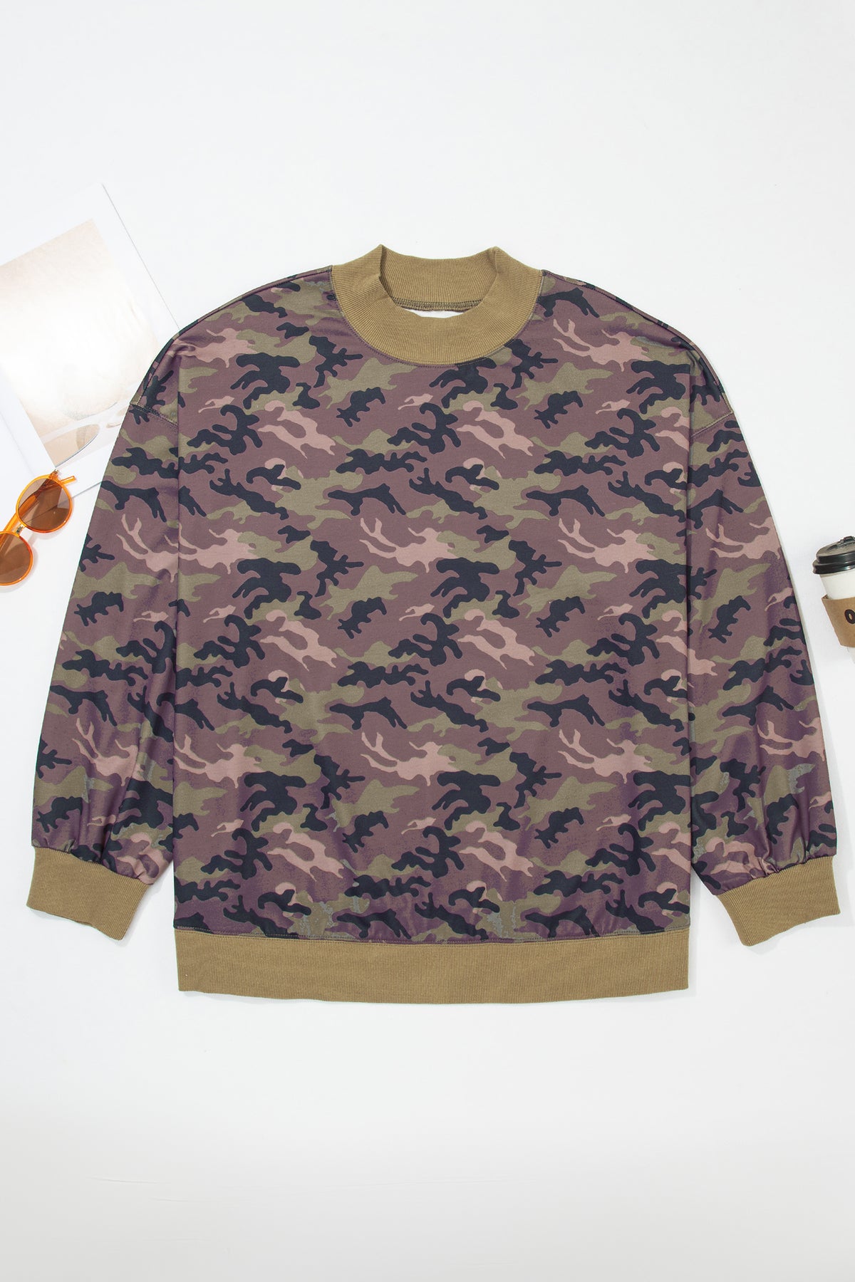 Green Camouflage Plus Size Sweatshirt