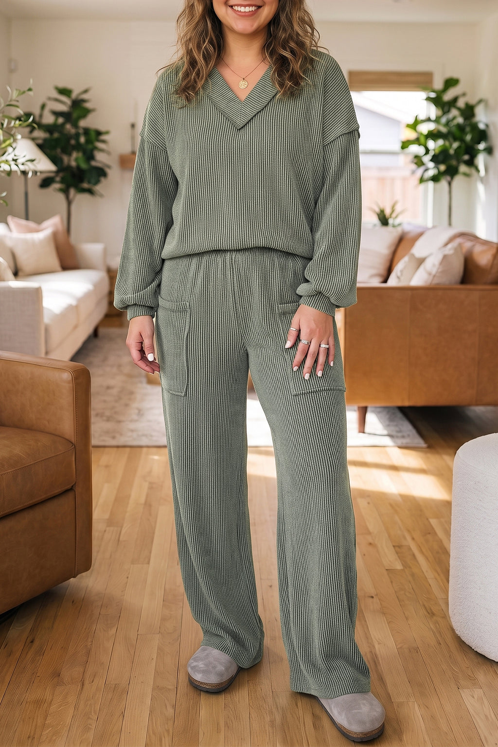 Four Leaf Clover Plus Size Pant Set
