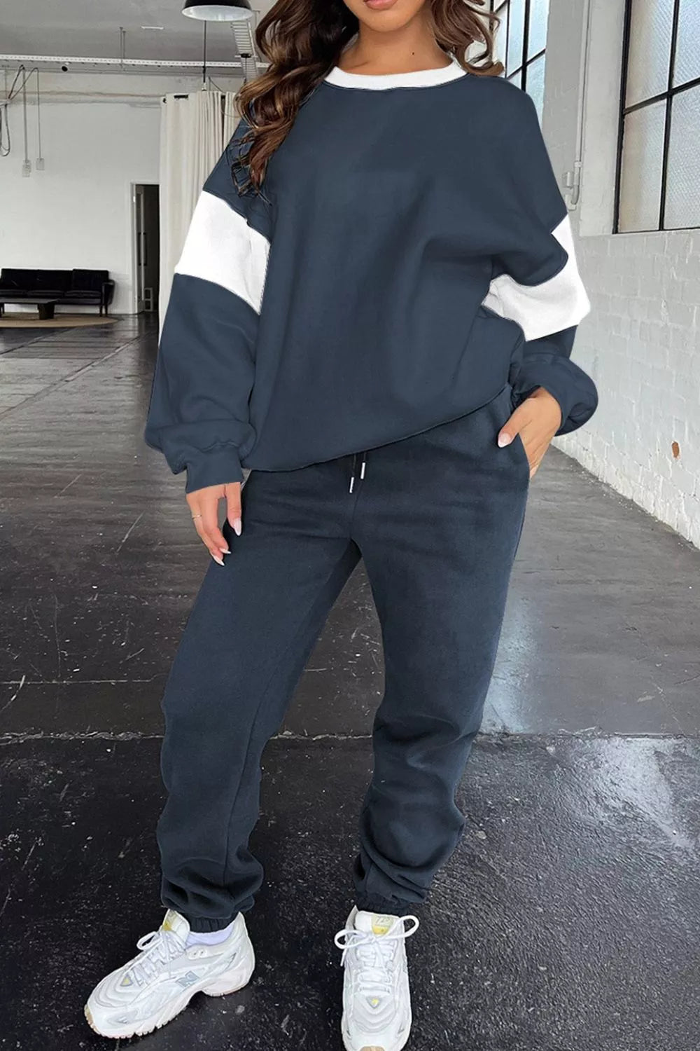 Drop Shoulder Sweatshirt & Jogger Set