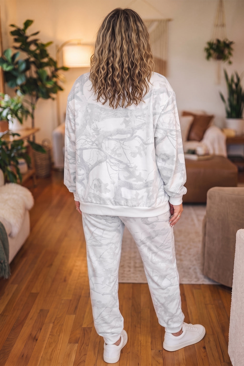 Pink Camouflage Plus Size Set