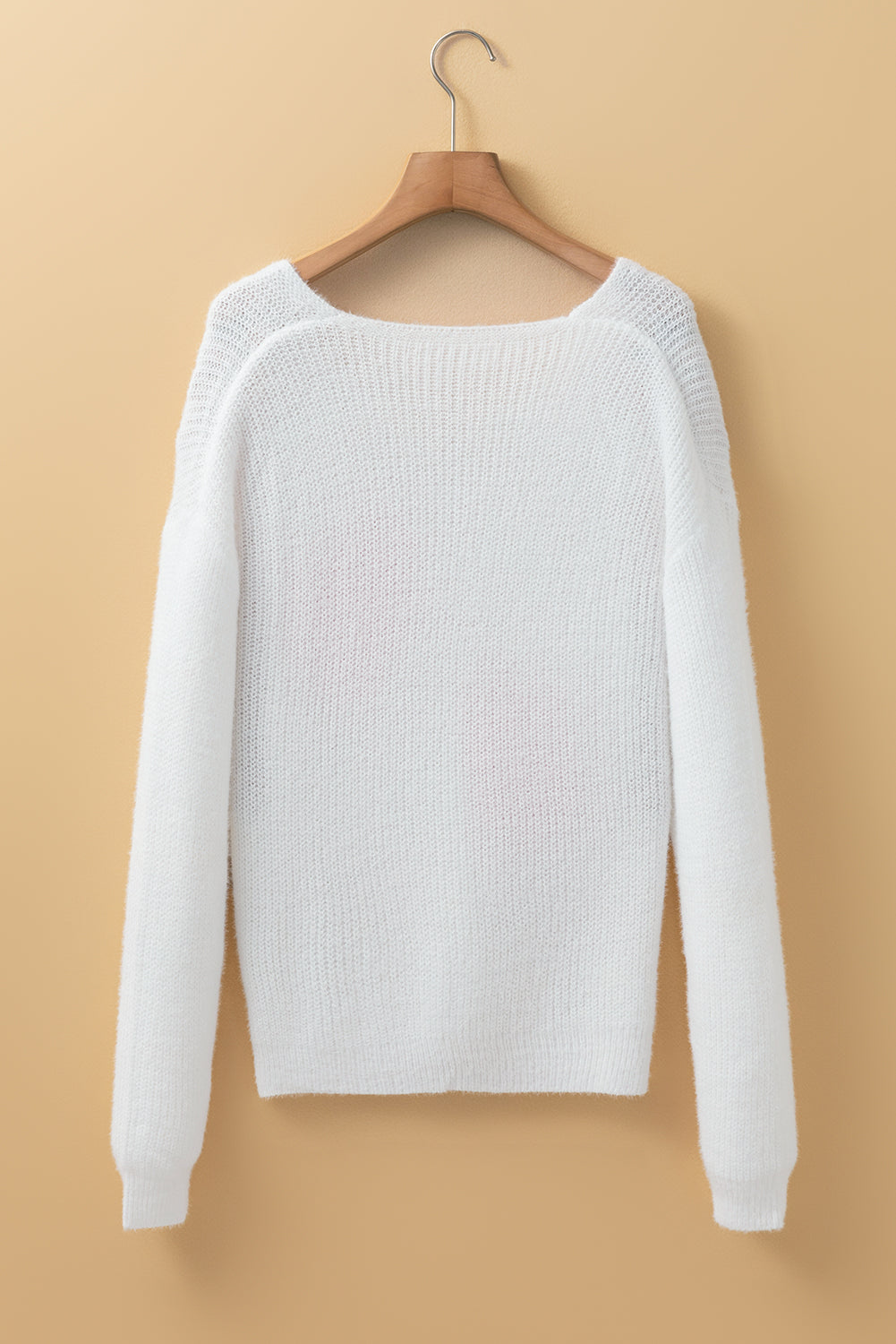 White Pearl Beaded Sweater