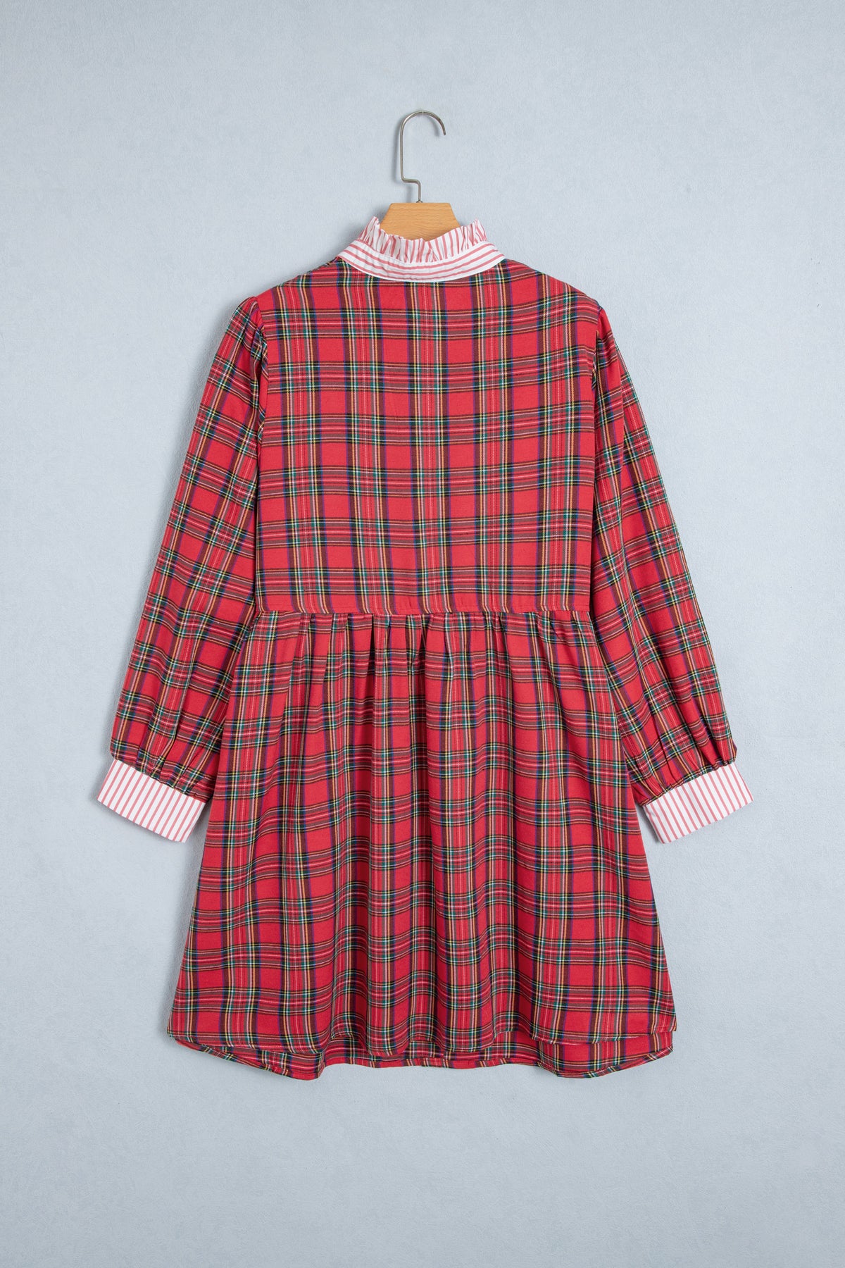 Red Plaid Striped Plus Size Dress