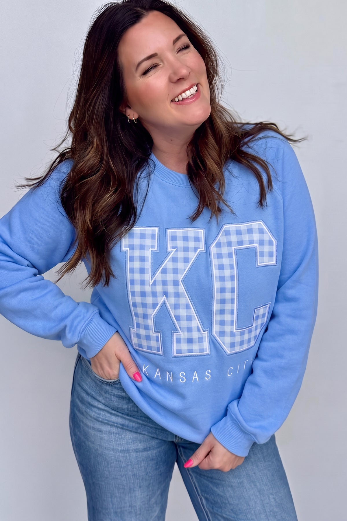 Dusk Blue Floral Plus Size Sweatshirt