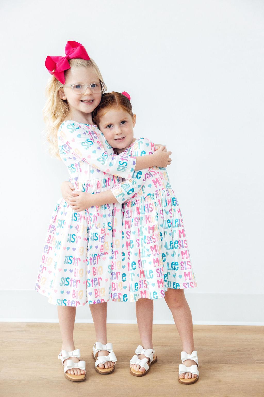 Big Sister 3/4 Sleeve Pocket Twirl Dress