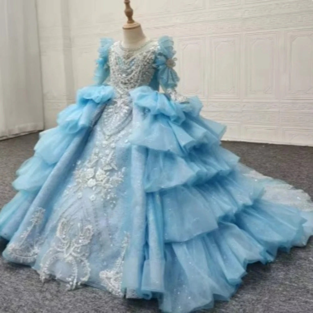 Luxury Beaded Pearl Sequin Gown