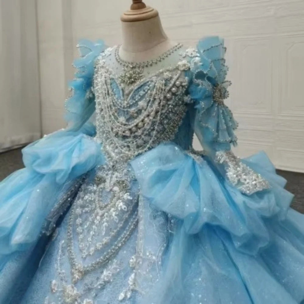 Luxury Beaded Pearl Sequin Gown
