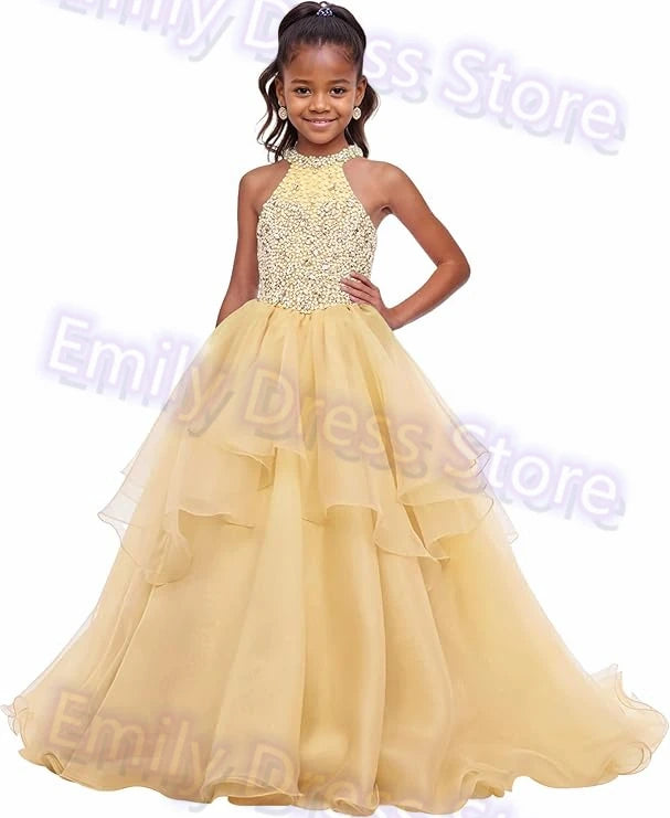 Customized Ruffle Pageant Dress