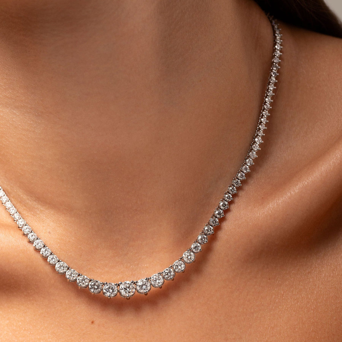 20 CT Created White Sapphire Tennis Necklace