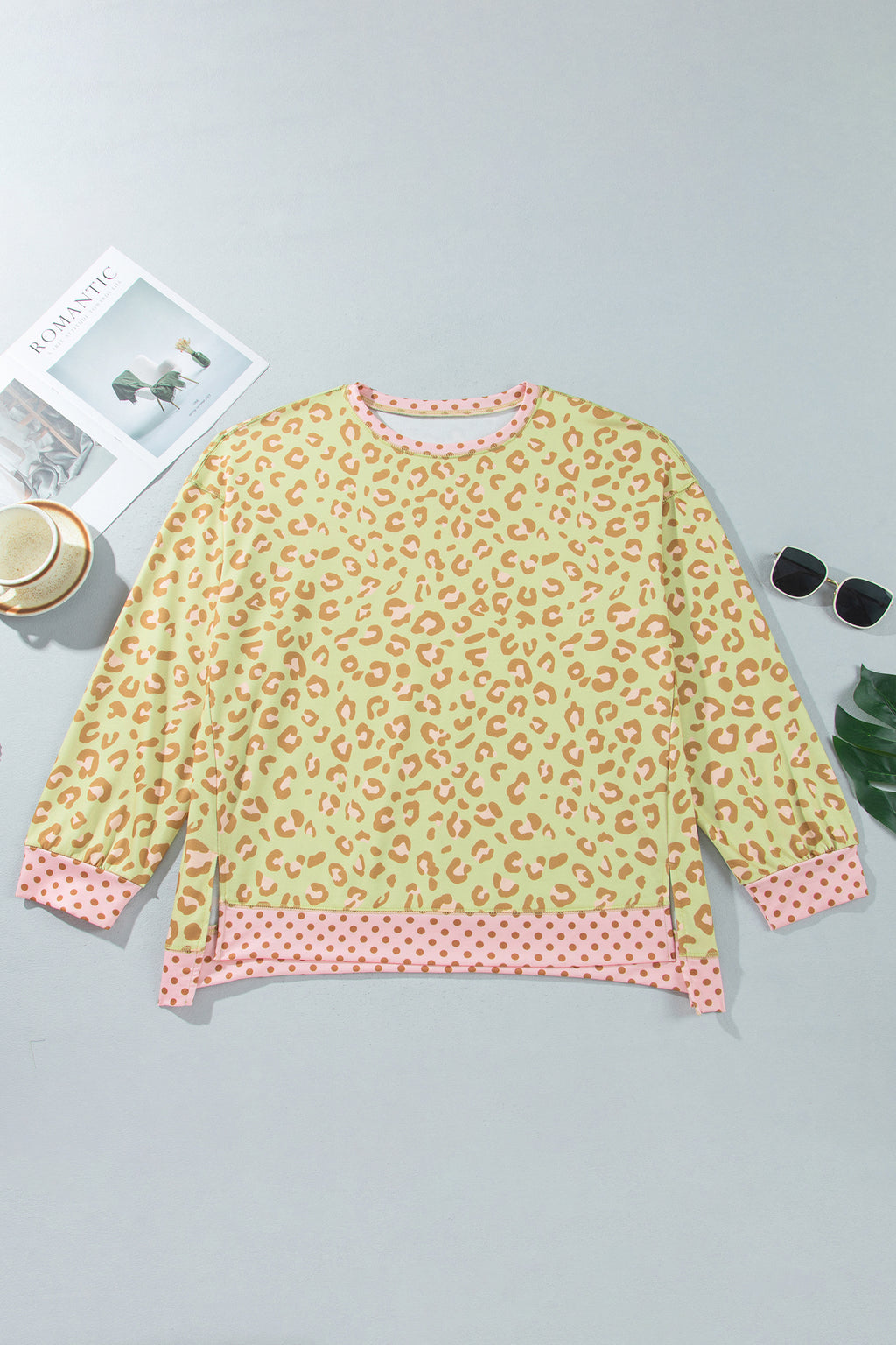 Brown Plus Size Leopard Print Top