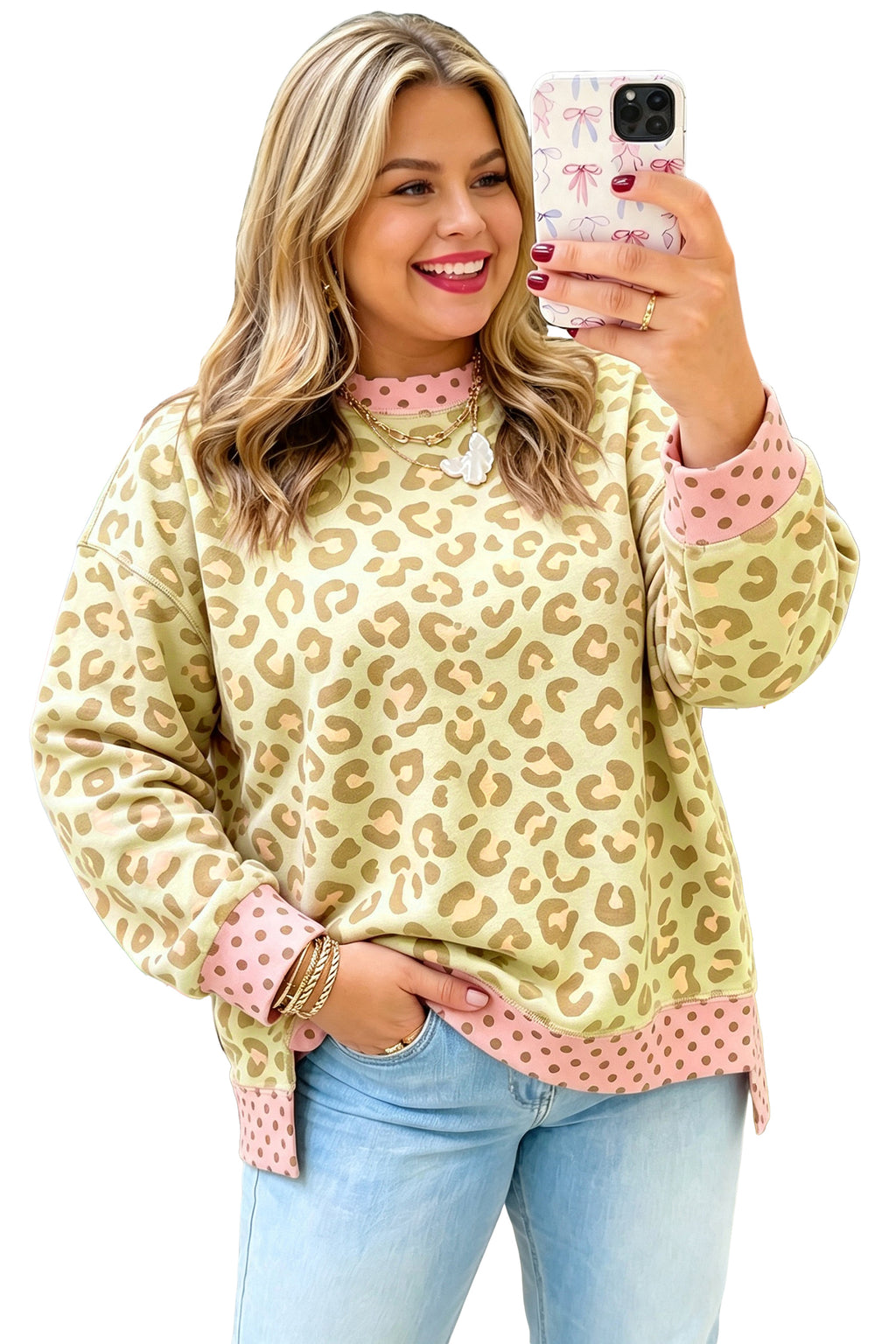 Brown Plus Size Leopard Print Top