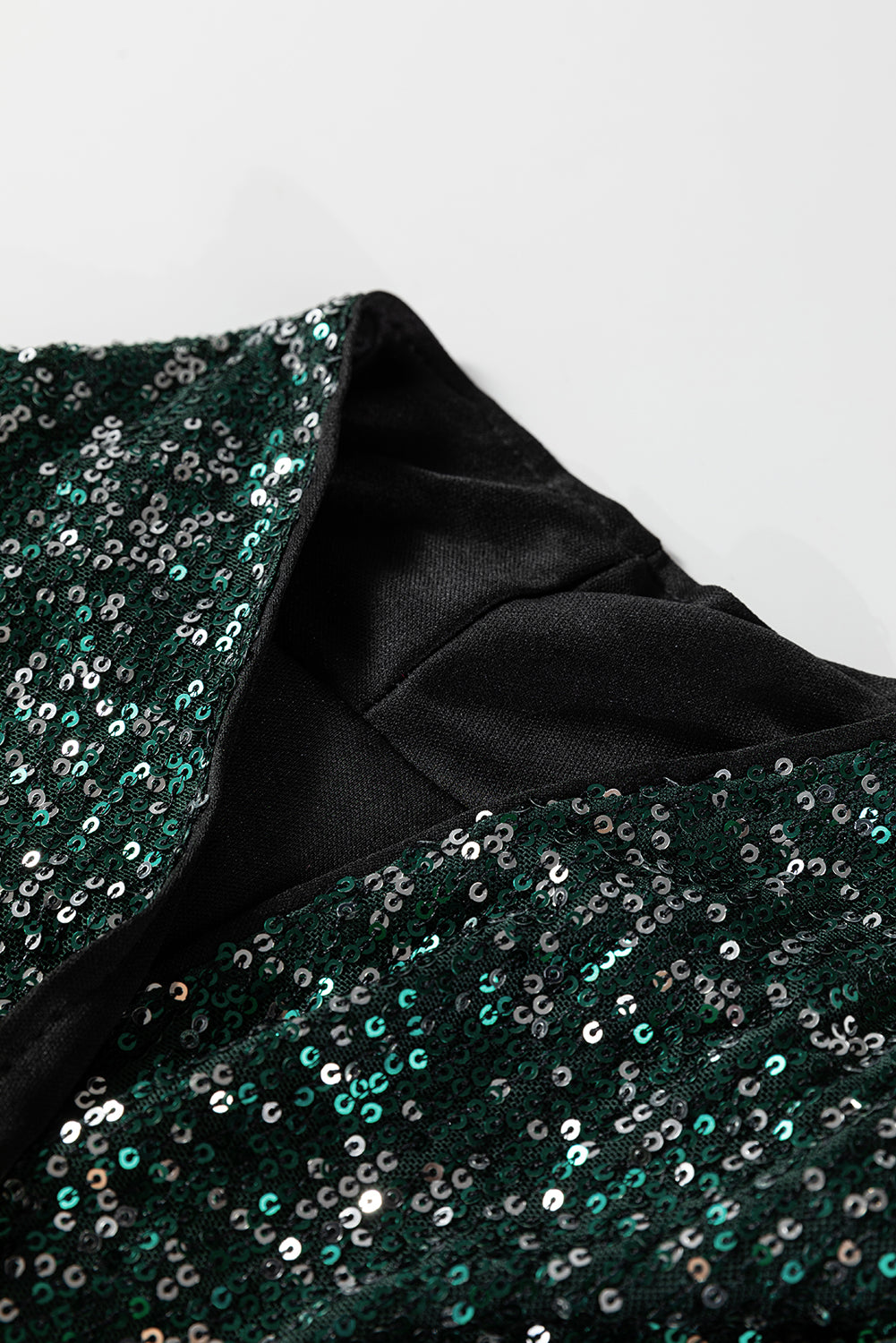 Evergreen Glitter Sequin Open Front Long Sleeve