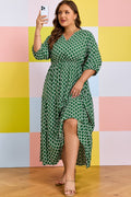 Green Plus Size Casual Dress