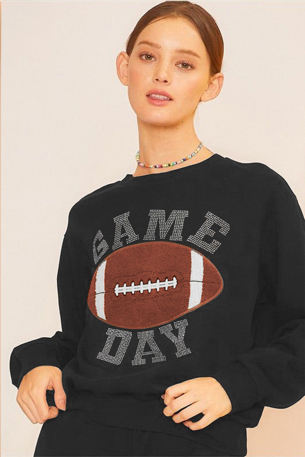 Black GAME DAY Pullover and Shorts Casual Outfit