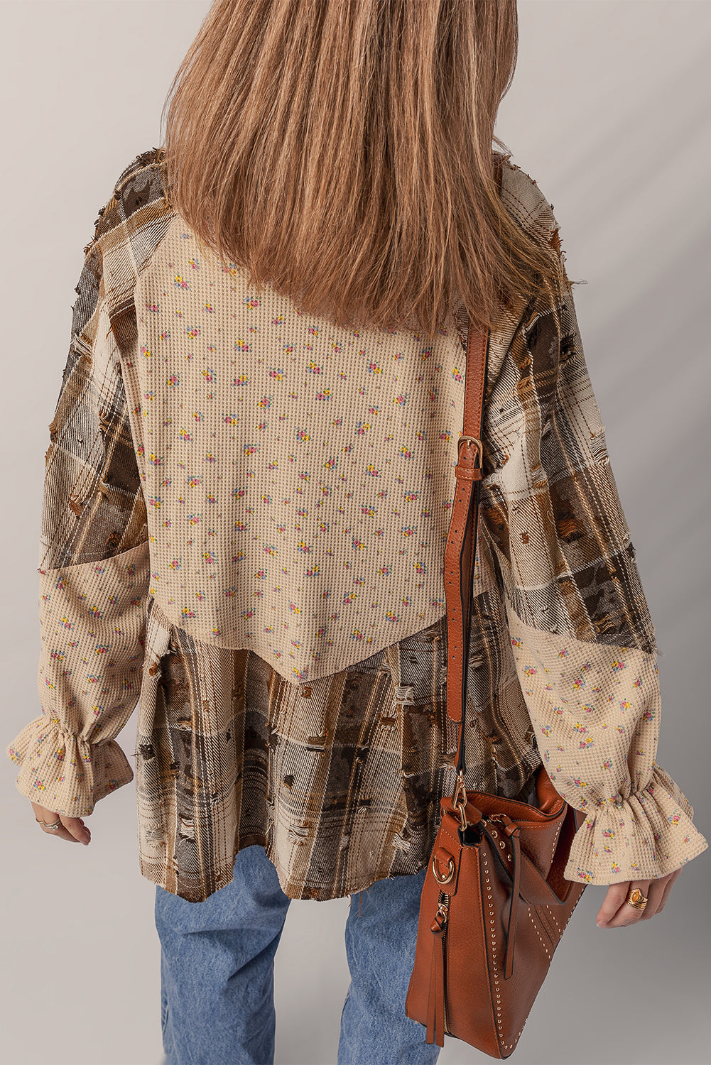 Ashleigh Blue Boho Floral Plaid Shacket