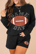 Black GAME DAY Pullover and Shorts Casual Outfit