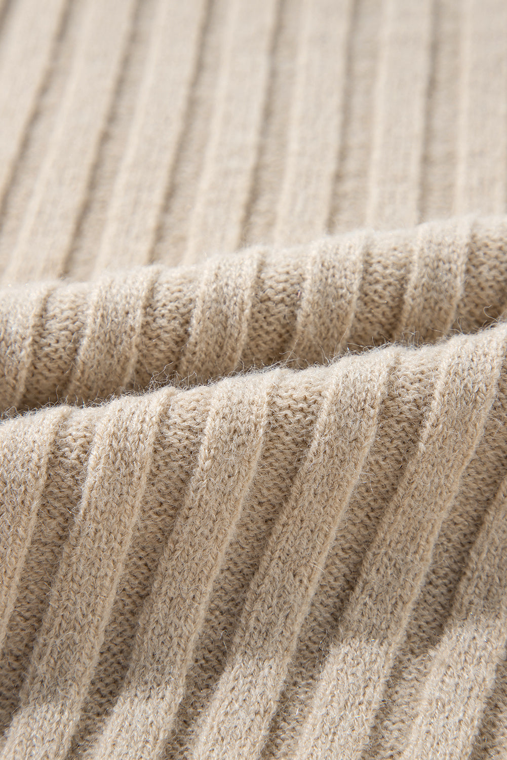 Khaki Cable Knit Colorblock Crew Neck Sweater