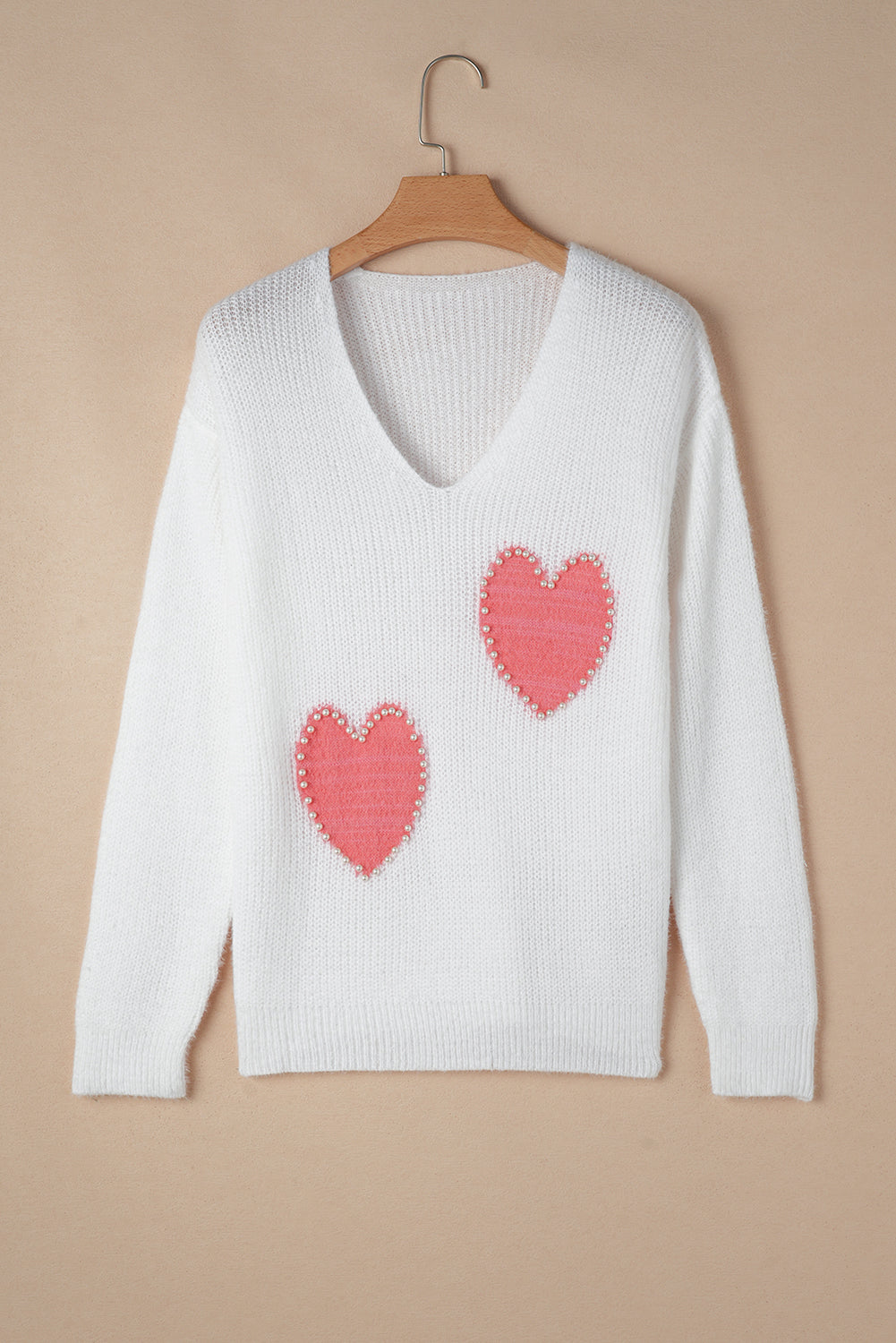 White Pearl Beaded Sweater