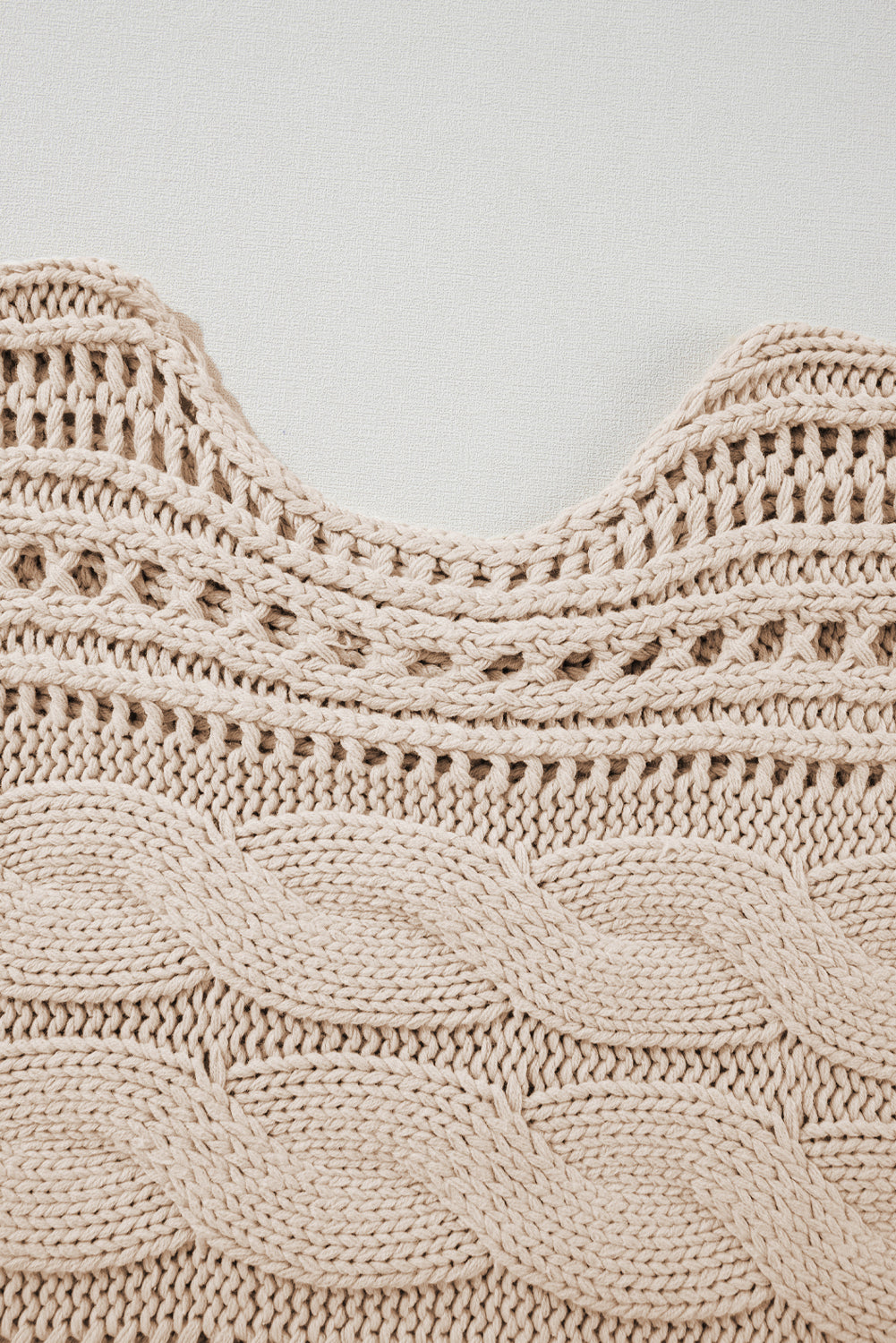 Smoke Gray Cable Knit Crop Sweater