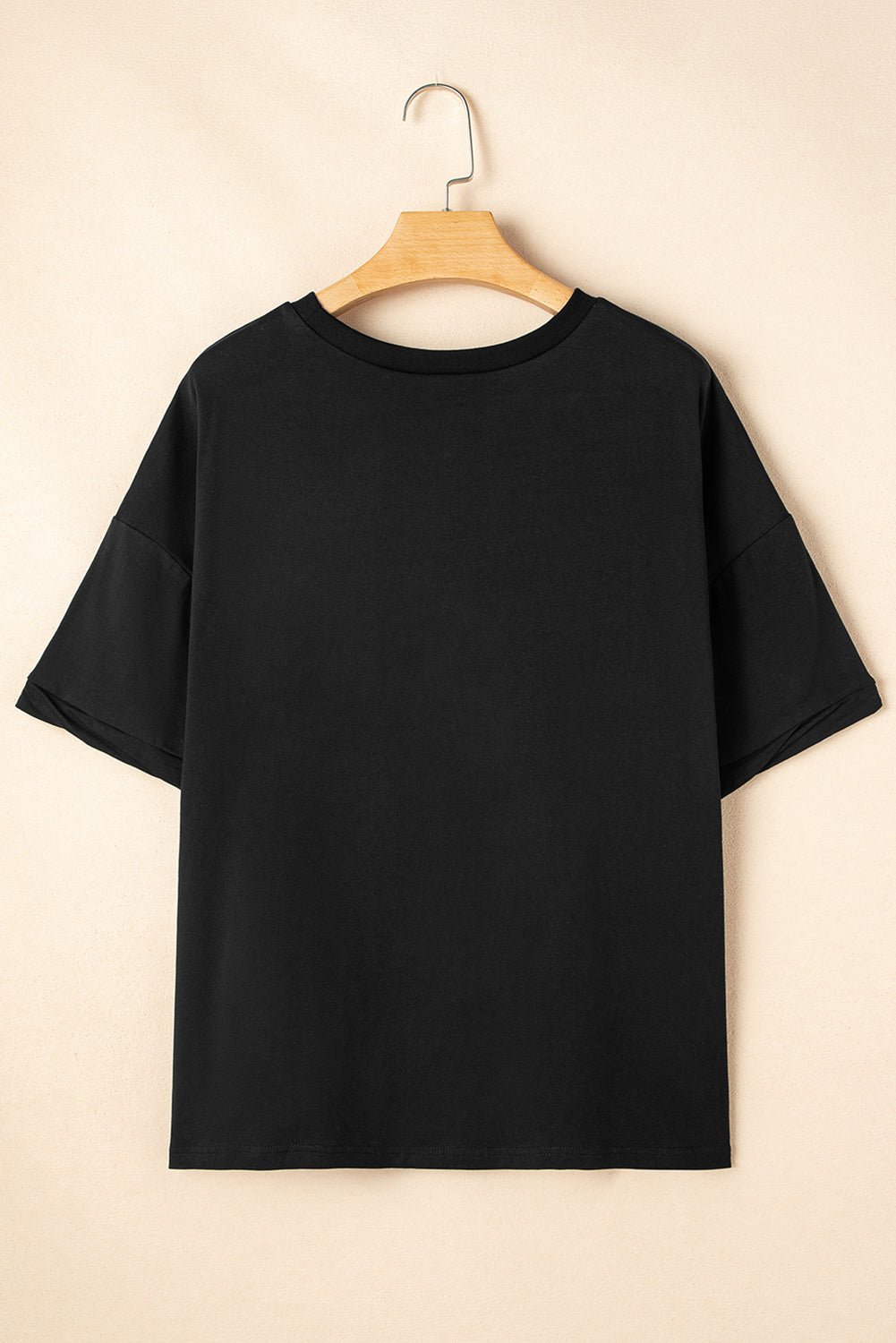 Black Sequin Football Tee