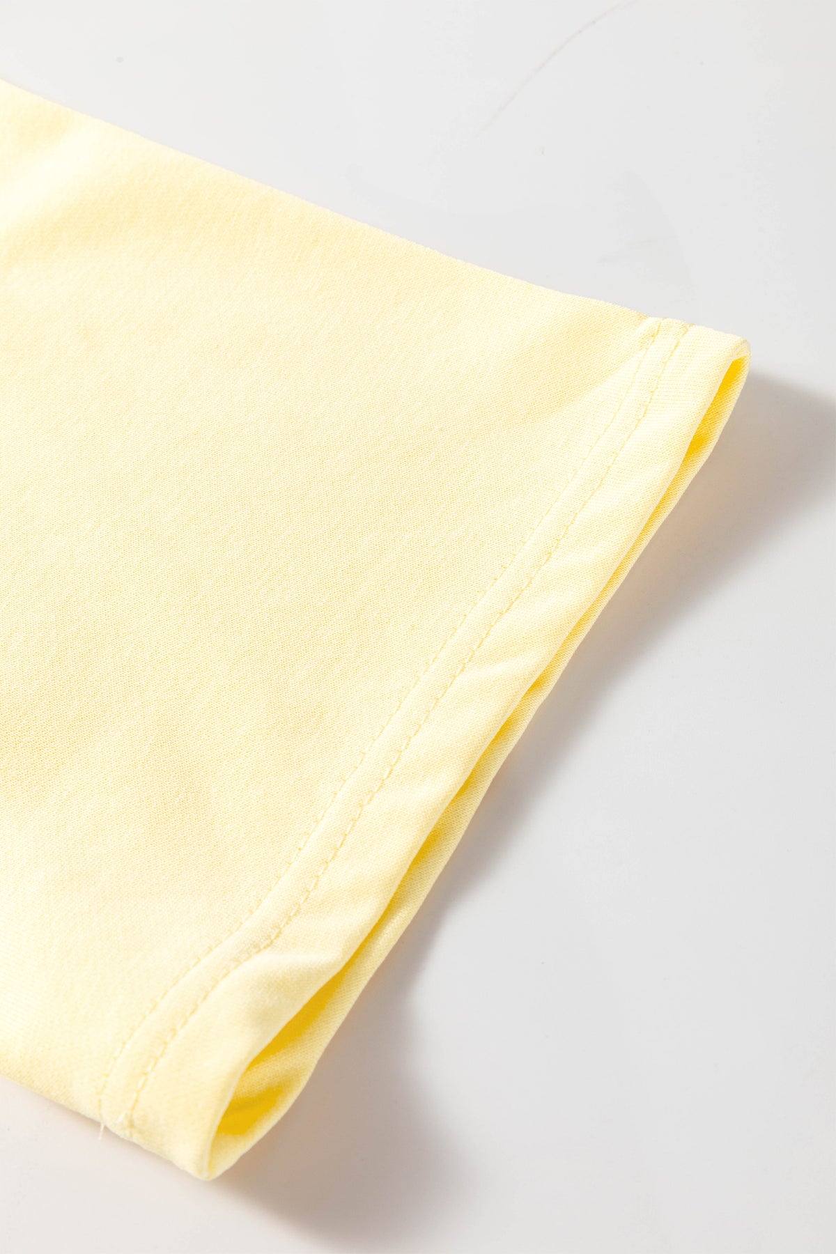 Yellow Cream Eyelet Embroidered Loose T Shirt Dress